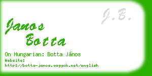 janos botta business card