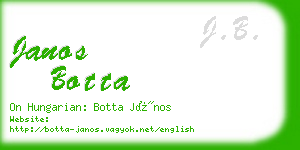 janos botta business card